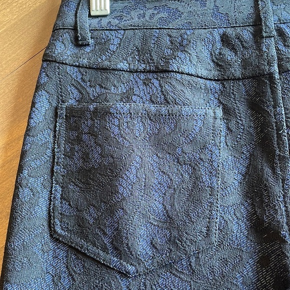 Cache Blue/Black Embroidered Lace Print Pants - Picture 7 of 7